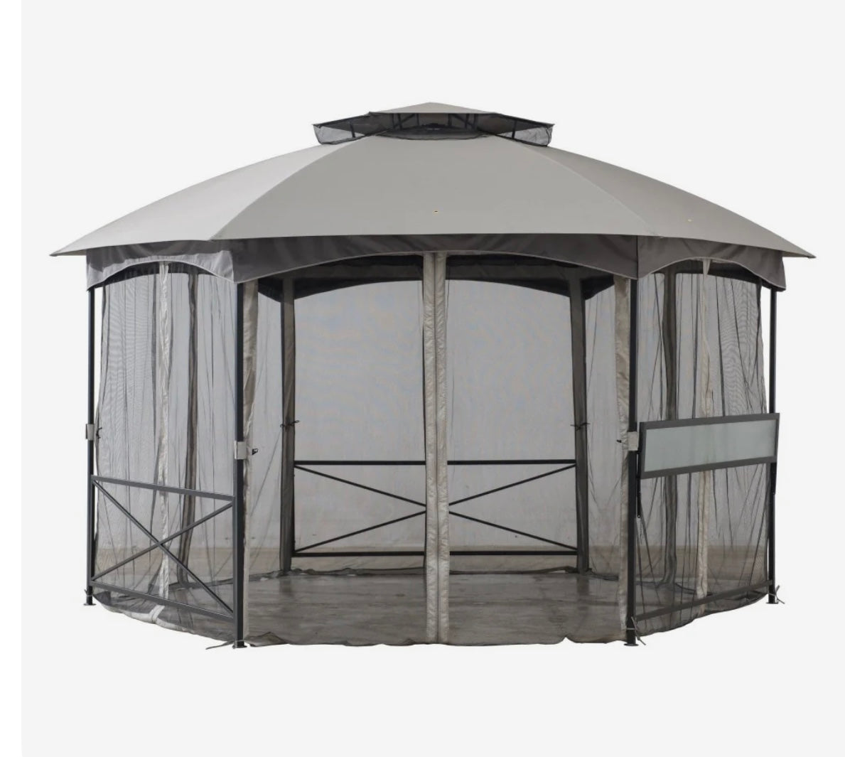 Sunjoy Alyssa Beige Replacement Mosquito Netting For Hexagonal Gazebo (13X15 Ft)