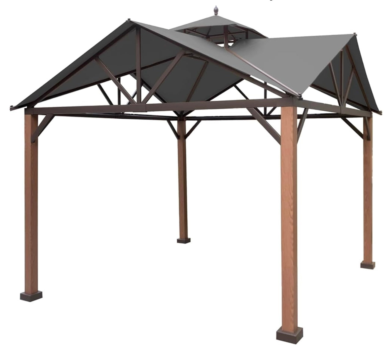 Replacement Canopy Top Cover Compatible with Style Selections The Gable Roof Gazebo - Riplock 350 Gray