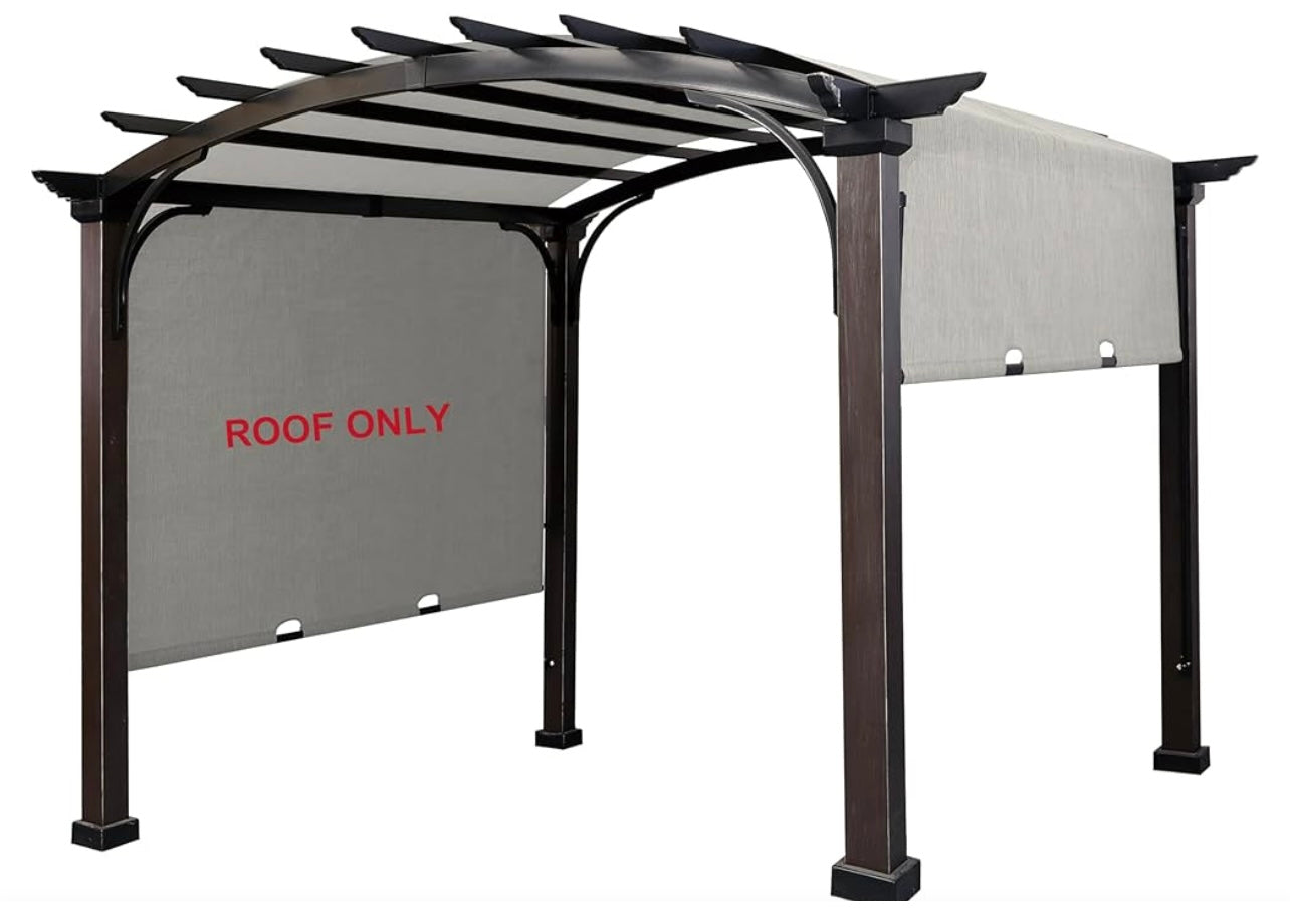 10 x 10Tan Replacement Water Resistant Solid Canopy For Woodgrain Pergola A106004800/A106000902/A106005900 Sold At Lowes/Rona/SunNest Light Gray