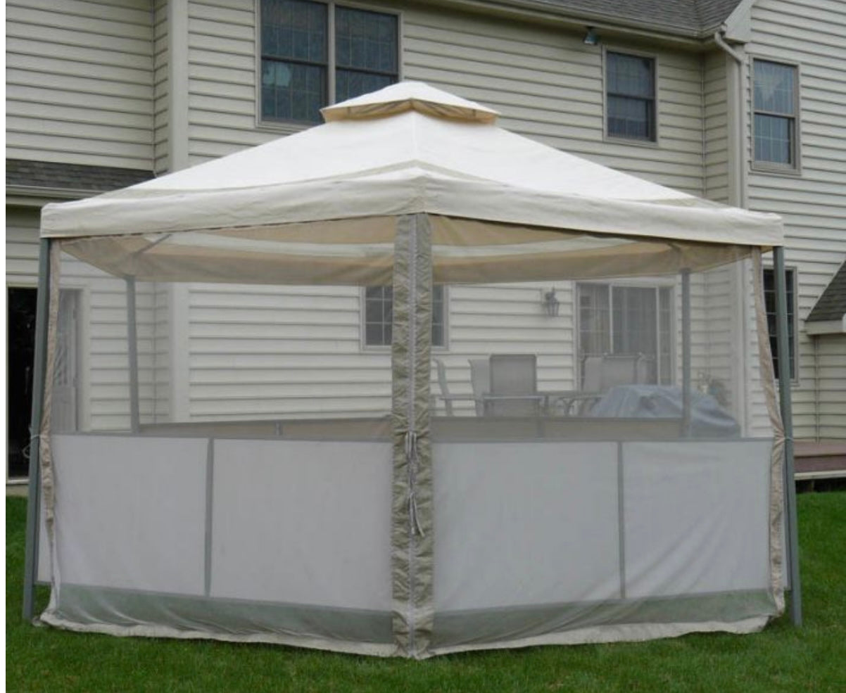 Replacement Canopy and Netting Set for Martha Stewart Hexagon Gazebo