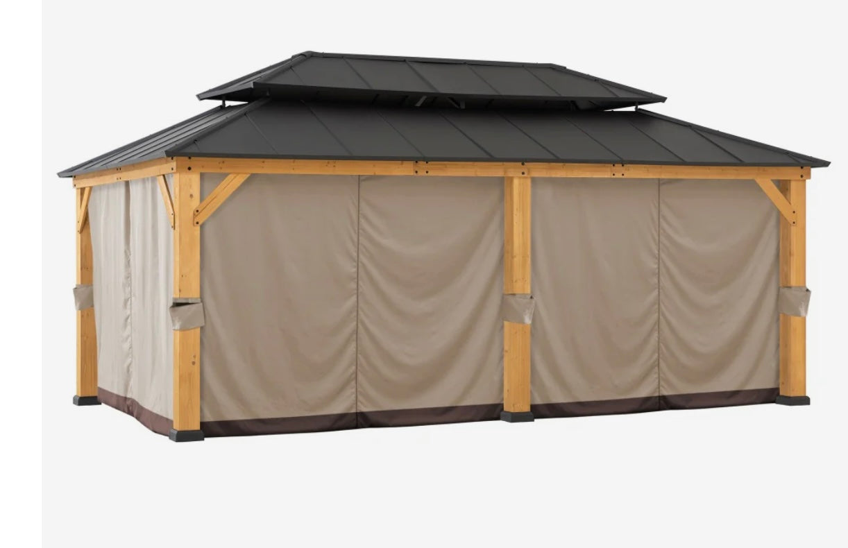 Universal Curtains and Mosquito Netting for 12 ft. × 20ft. for Wood and Metal Framed Gazebos