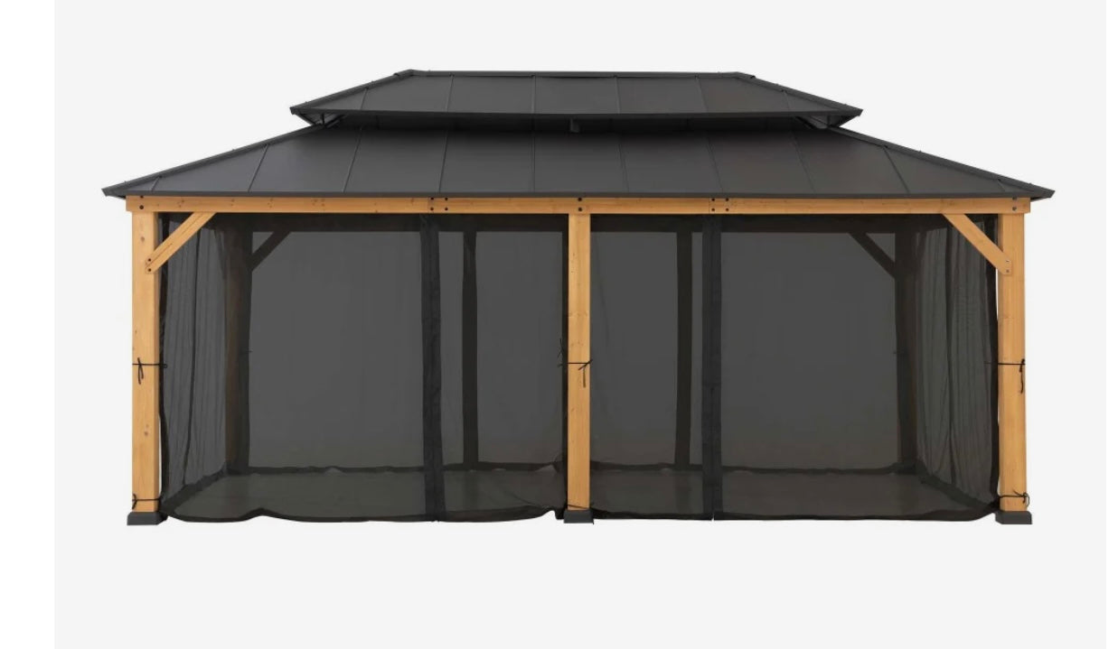 Universal Curtains and Mosquito Netting for 12 ft. × 20ft. for Wood and Metal Framed Gazebos