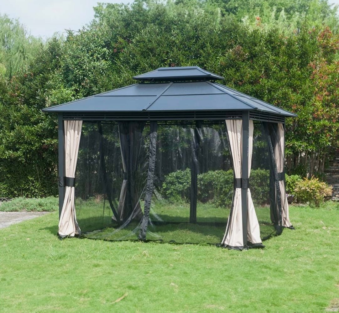 Beige Replacement Black Mosquito Netting For Lakewood Hard Top Gazebo (10X12 Ft) A102001703/A102001704 Sold At BigLots
