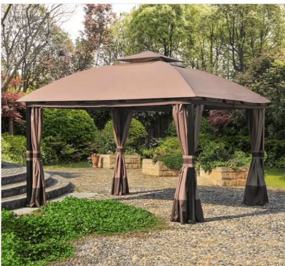 Beige Replacement Canopy and Vent Cover Set For South Wales Gazebo (10x12 ) L-GZ384PST-A Sold At BigLots