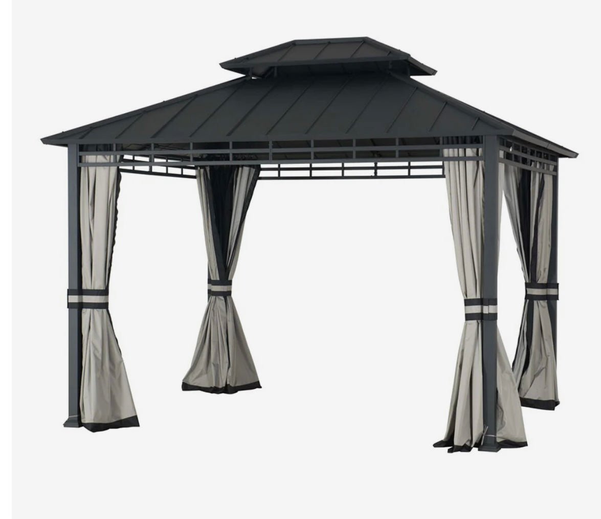 Broyhill Grand Teton Gazebo Replacement Curtain and Screen Set with Zippers Set 10x12