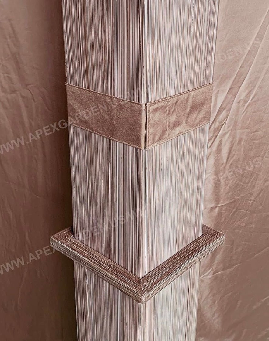 Four-Side Curtain Set for Allen + roth Model #GF-18S112B Wood Looking Hand Paint Metal Square Semi- Gazebo (4-Side Curtain Only, Brown)