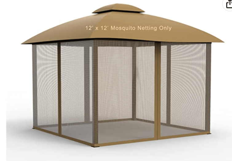GAZEBO REPLACEMENT MOSQUITO NETTING 8X10 FOR OUTDOOR GAZEBO BEIGE