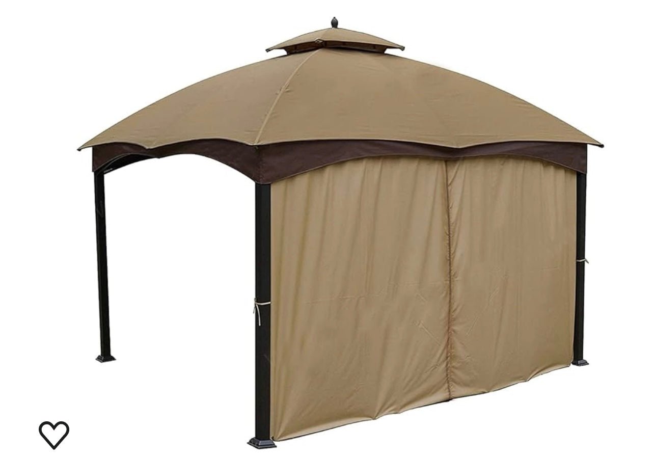 Gazebo Universal Replacement Privacy Curtain – 10' x 12’ Gazebo Side Wall Outdoor Privacy Panel with Zipper (Bro