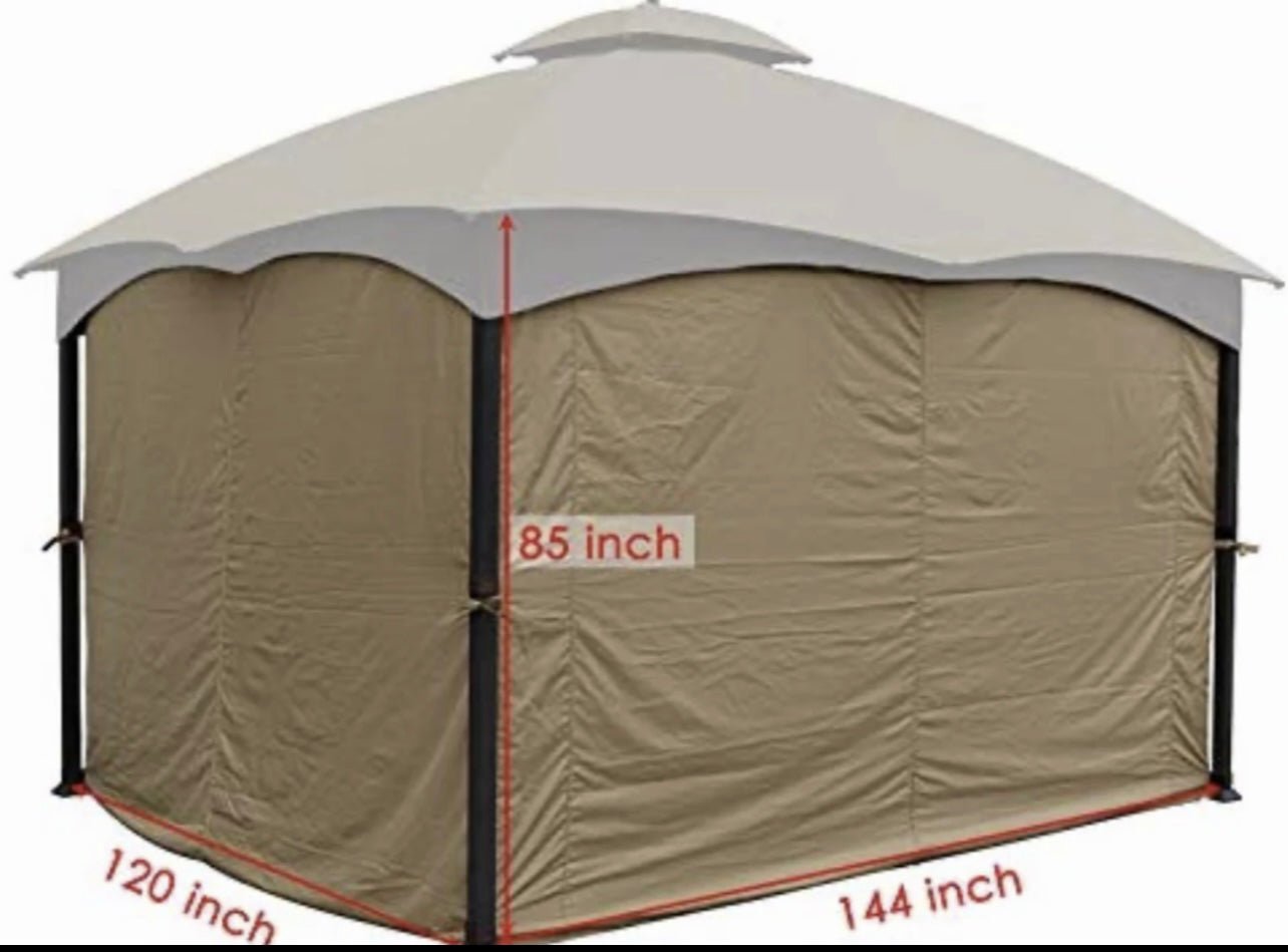 LOWES 10 X 12 30170 GAZEBO REFRESH BUNDLE CANOPY,BUG SCREEN,CURTAIN ALL IN ONE PACKAGE