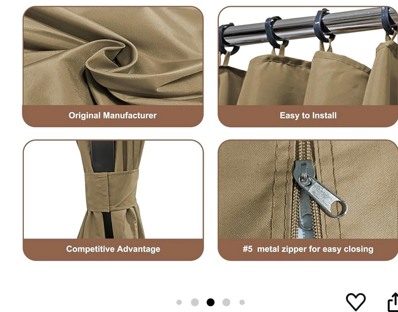 Lowes Allen and Roth 10 x 12 Gazebo Universal Privacy Curtains TPGAZ2303B TPGAZ2303C