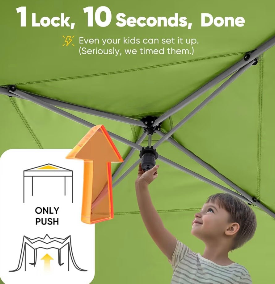 Privacy 8x8 Ez Pop up Canopy Tent Enclosed Instant Canopy Shelter Portable with Sidewalls and Mesh Windows Waterproof Green