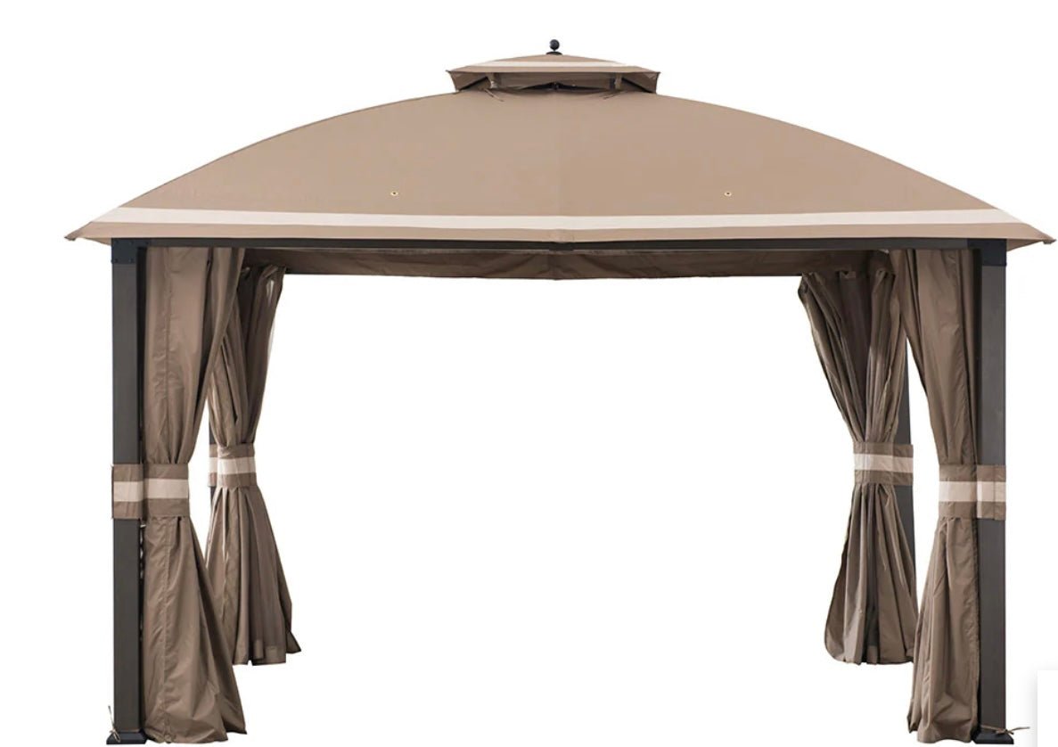 Replacement Canopy and Vent Cover Set Brooke and Ashford Gazebo - 350 - Beige w/Cream Stripe