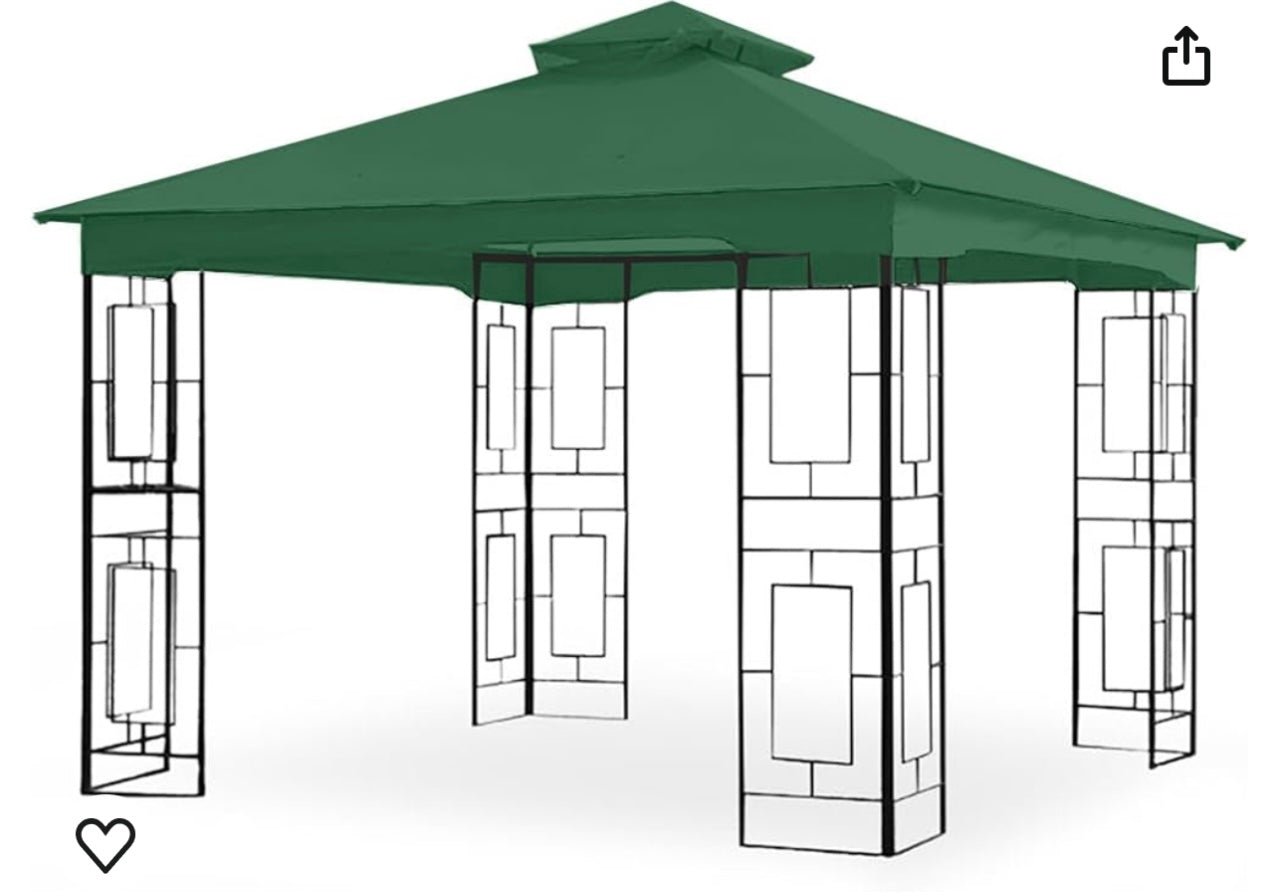 Replacement Canopy for The Lowes Square Art Gazebo - Riplock 350 -Green Spruce