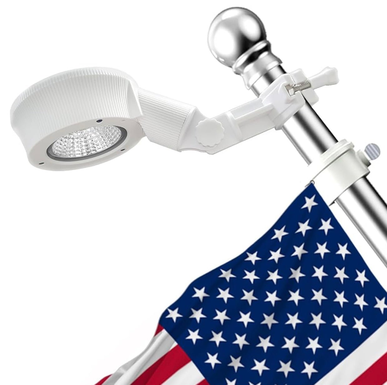 Solar Flag Pole Light, Bright White 6000k Flagpole Light Upgrade Solar Powered for 5ft 6ft Flag Pole,Tri-Color Solar flagpole Lights,Outside House Garden Yard American Flags Decor (White)