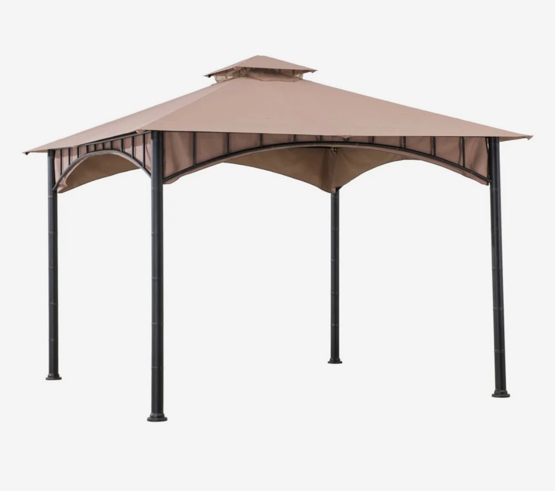SUNJOY Khaki Replacement Canopy For Outdoor Patio Beige 2-Tier Steel Backyard Soft Top Gazebo (11x11 Ft) A1010119000