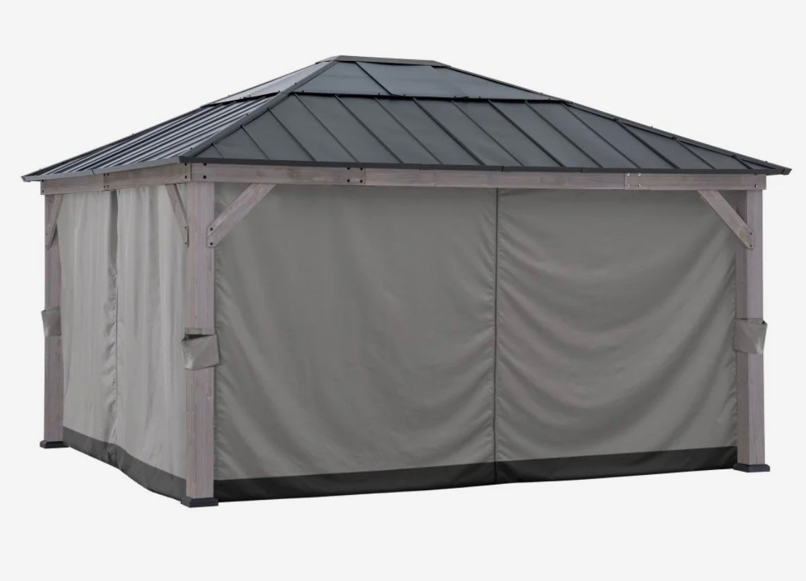 SUNJOY Outdoor Replacement Curtains for 13 ft. × 15ft. Wood-Framed Gazebos