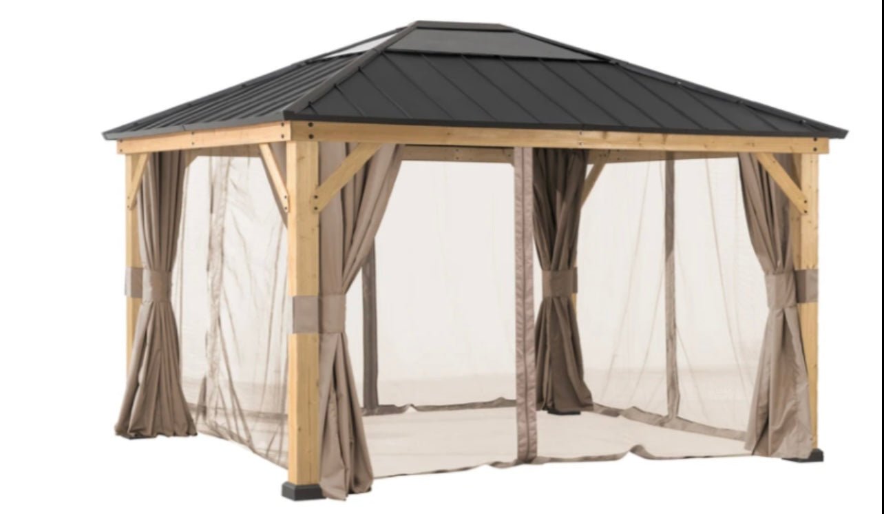Universal Curtains and Mosquito Netting for 10ft. × 14ft. Wood-Framed Gazebos
