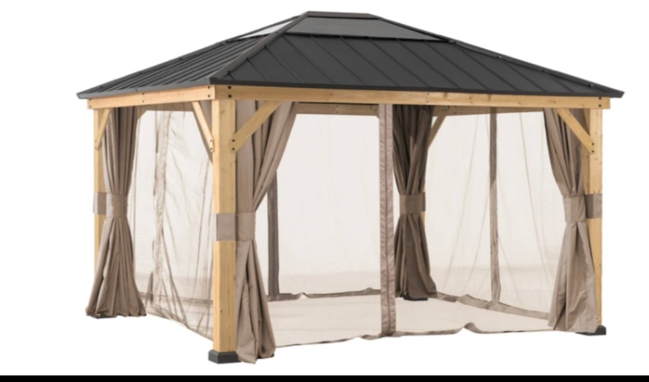 Universal Curtains & Netting for 10 ft. × 14 ft. Wood-Framed Gazebos