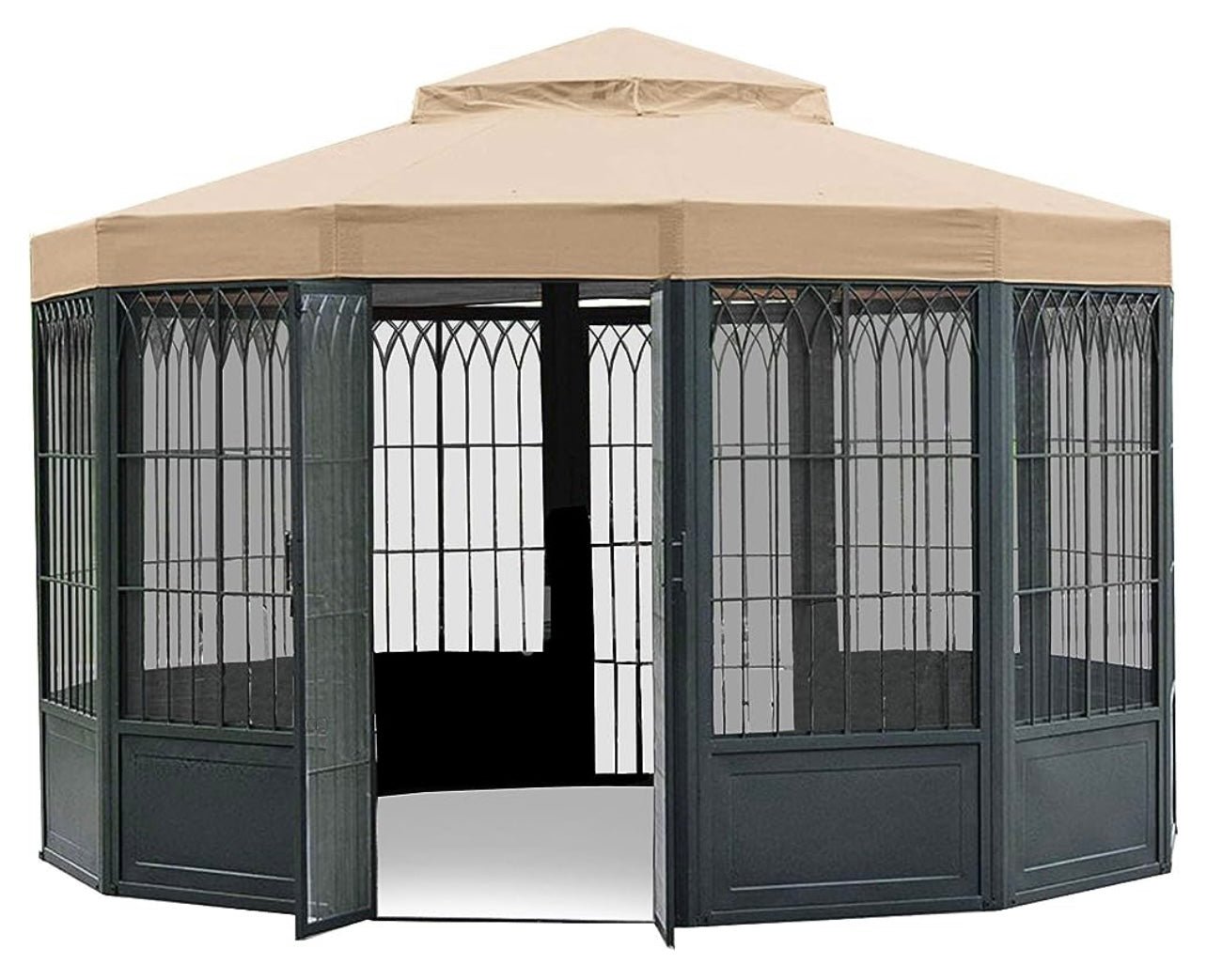 Vineyard L-GZ456PST-4 Gazebo Replacement Canopy BEIGE - Rip Lock 350