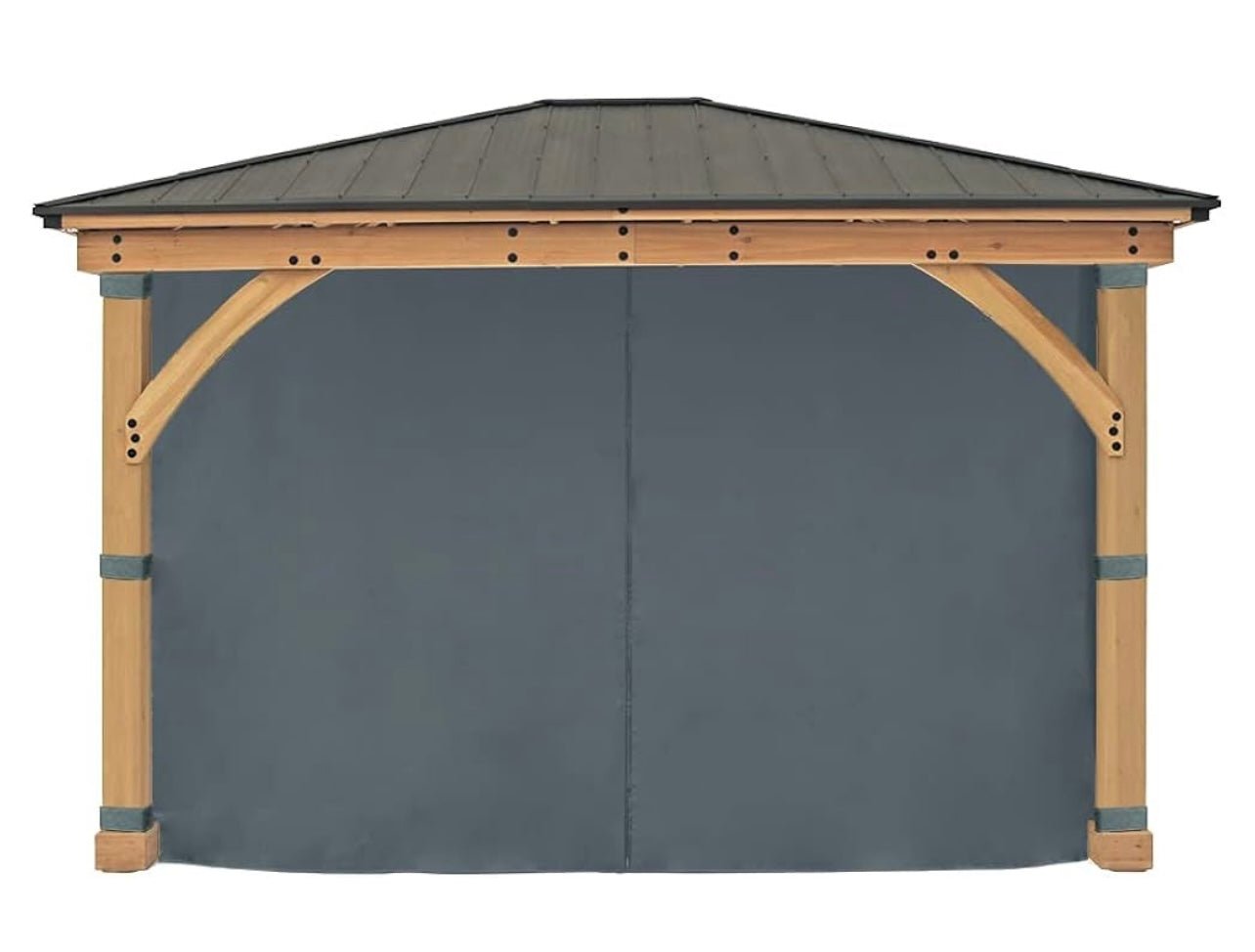 Yardestry Replacement 4-Side Curtain for 11 ft. x 13 ft. Meridian Gazebo (Gray)