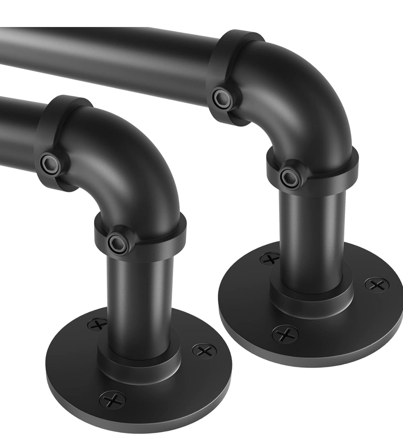 Yardistry/Discovery Gazebo Outdoor 4 Single Curtain Rods, 1 Inch Industrial Curtain Rod, Curtain Rods for Windows 72to144Stainless Steel Black Curtain Rod, Rust Resistant for Indoor/Outdoor Use