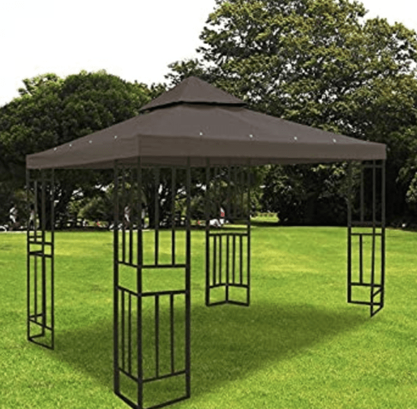 12'x12' Gazebo Top Replacement for 2 Tier Outdoor Canopy Cover Coffee
