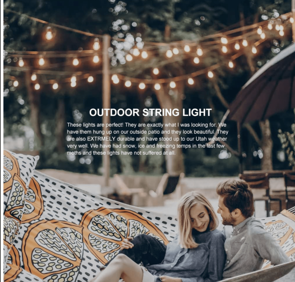 3 Pack 48 FT Outdoor String Lights Commercial Great Weatherproof Strand Edison Vintage Bulbs 15 Hanging Sockets, UL Listed Heavy-Duty Decorative Café Patio Lights for Bistro Garden