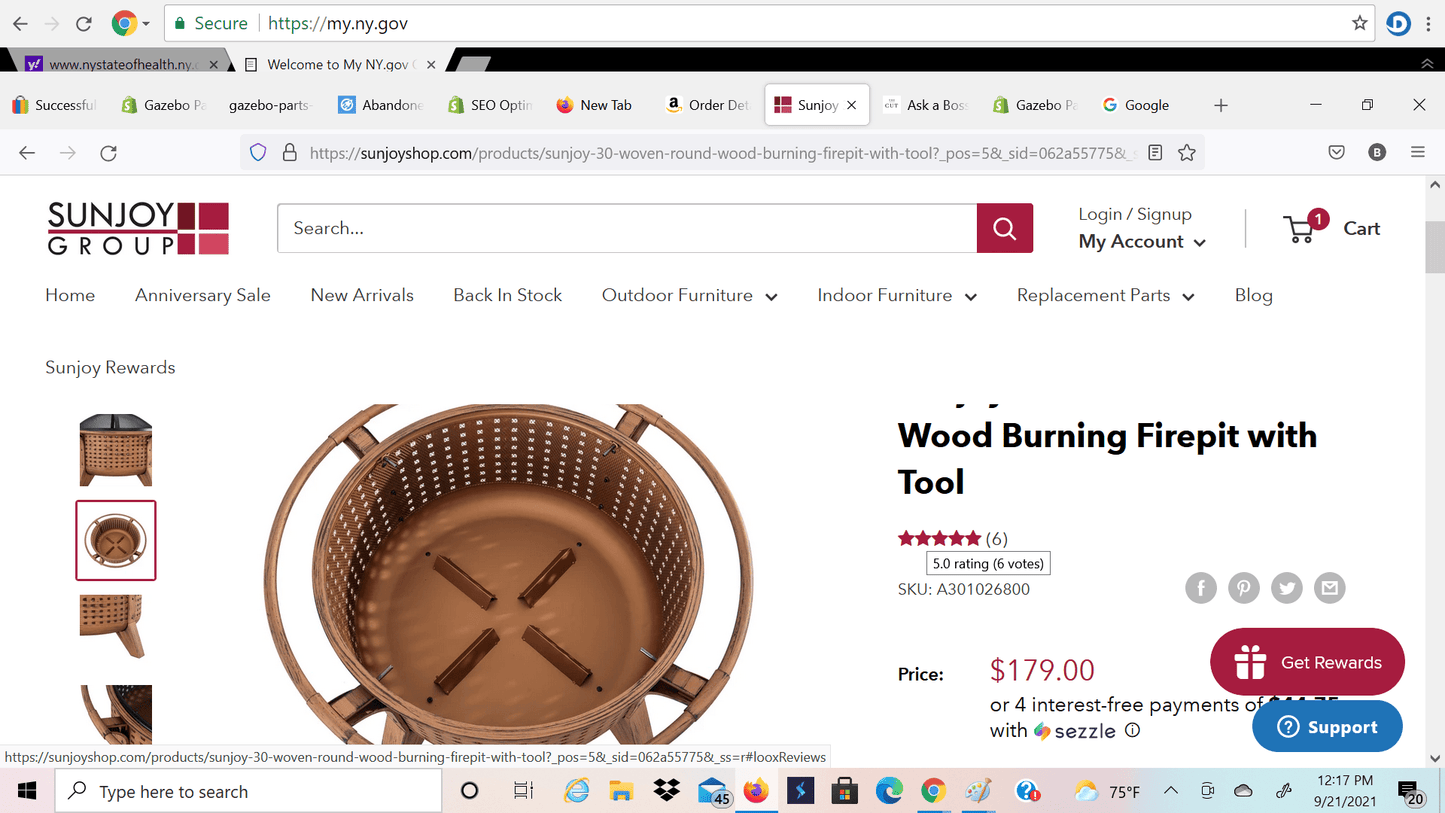 30 in. Woven Round Wood Burning Firepit with Tool