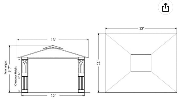 10' X 12' Regency Softop Gazebo for Outdoor Patio with Mosquito Netting (Dark Brown)