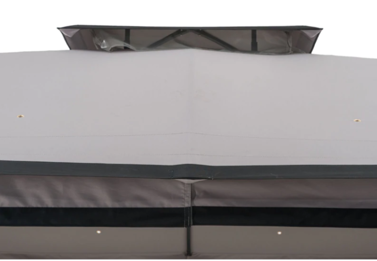 Light Gray & Black Replacement Canopy For Shadow Creek Gazebo (10 ft. x 12 ft. ) L-GZ1140PST-C1 Sold At Big Lots