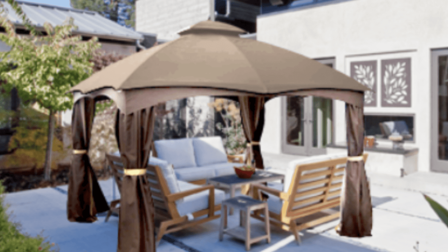 Allen and Roth 10 x 12 Gazebo Canopy RIPLOCK 350 New G-12S004B-1/GF-12S004BTO