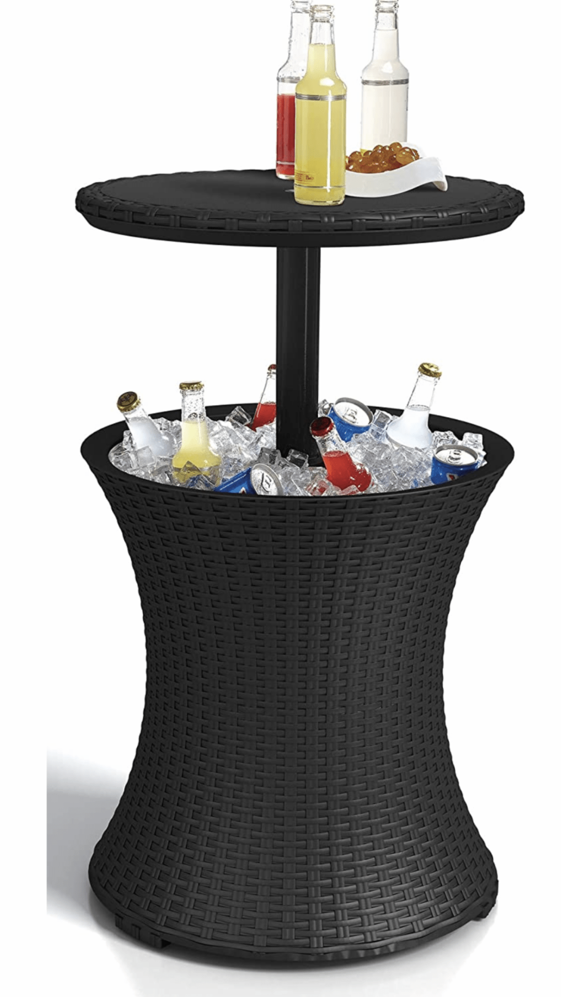 COOLER TIKI BAR Outdoor Patio Furniture and Hot Tub Side Table with 7.5 Gallon Beer and Wine Cooler