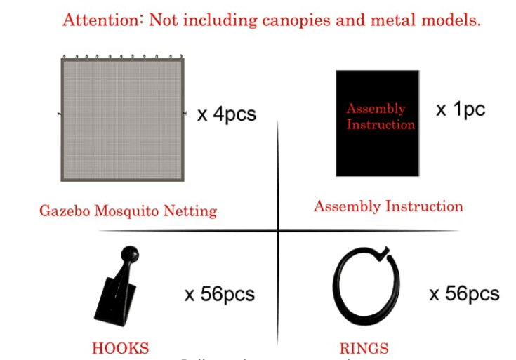 GAZEBO REPLACEMENT MOSQUITO NETTING 13X13 FOR OUTDOOR GAZEBO BEIGE
