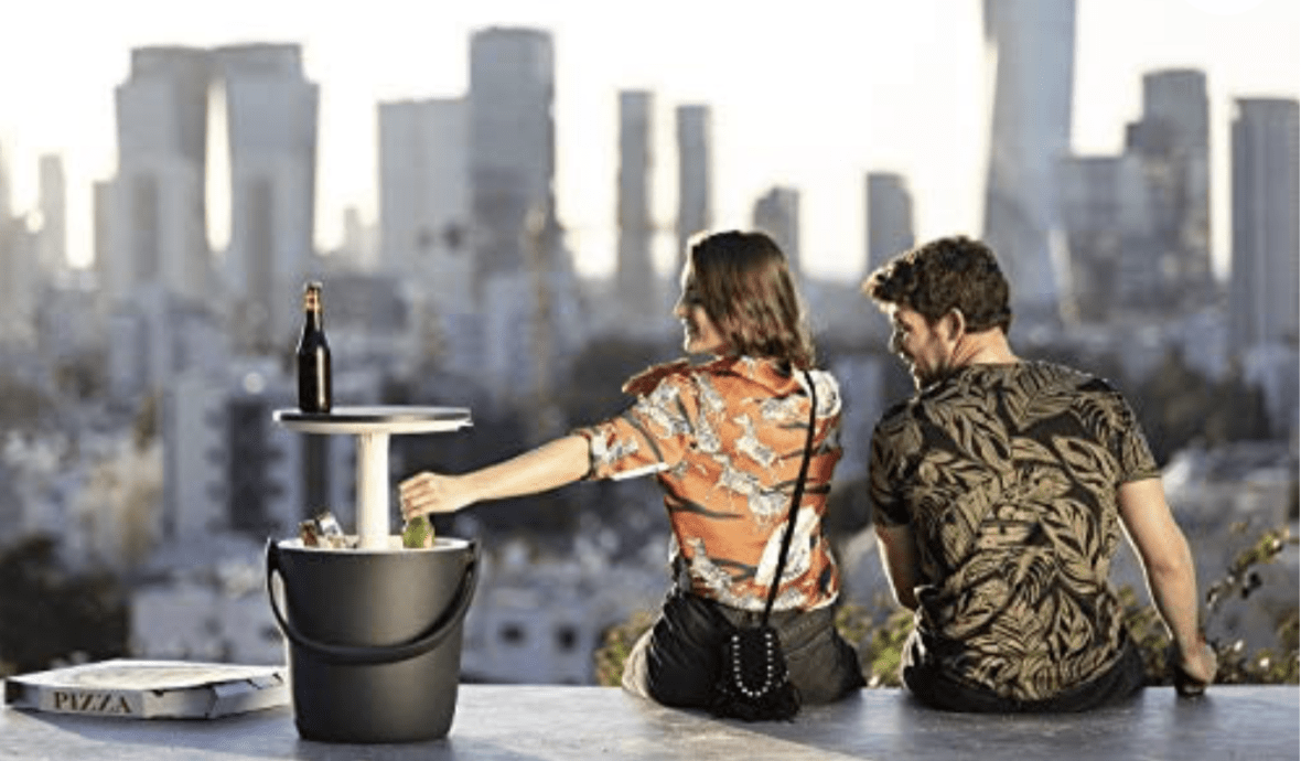 Go Bar 4.2 Gallon with Handle and Pop Up Outdoor Table Perfect for Your Patio Teal