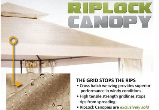 Grand Casual Replacement Canopy Top Cover and Netting G-GZ073PAL- Rip Lock 350