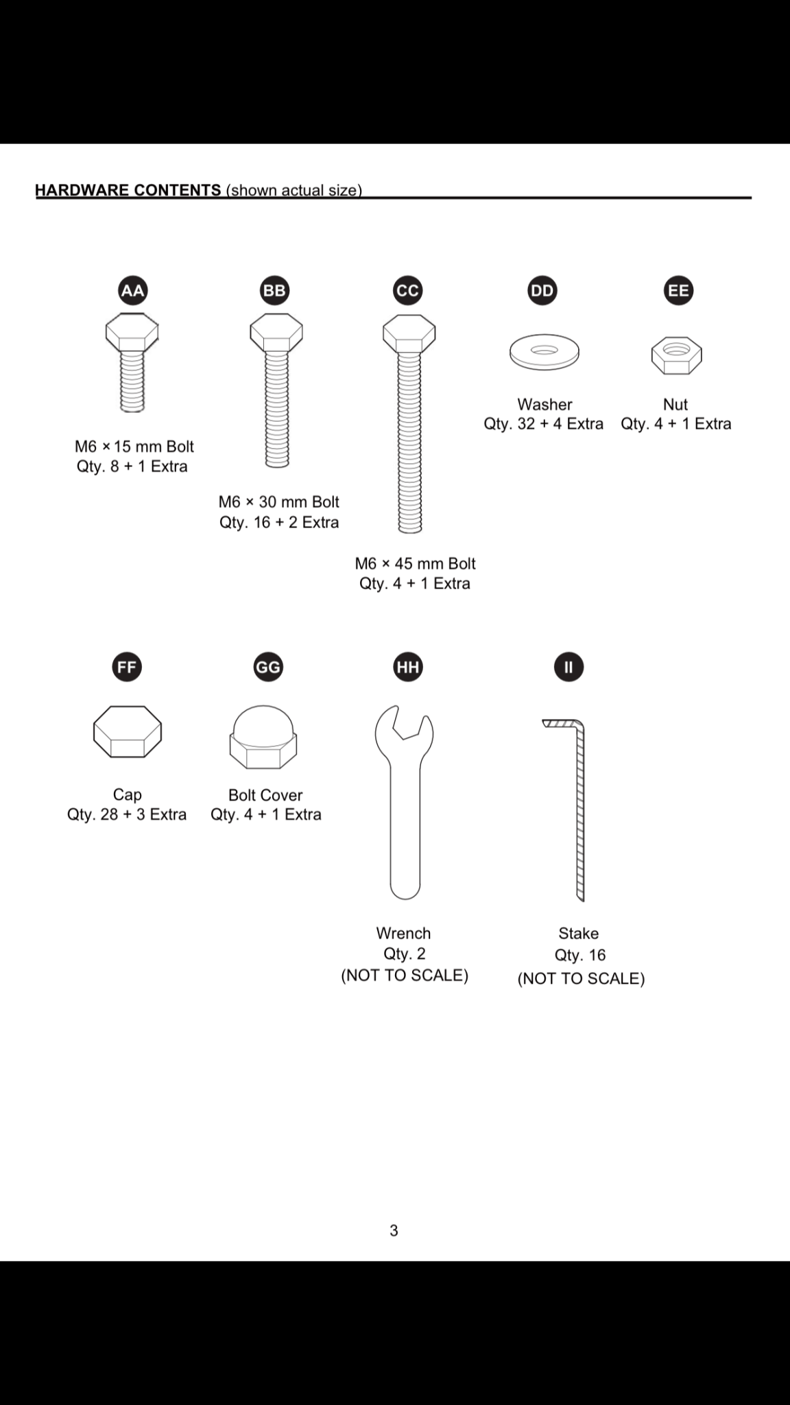 HARDWARE KIT FOR LOWES ALLEN AND ROTH GAZEBO TPGAZ17-002