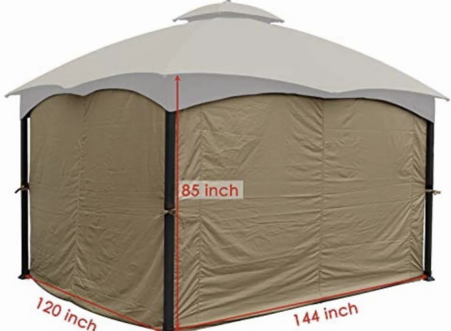 LOWES 10 X 12 TPGAZ17-002 GAZEBO REFRESH BUNDLE CANOPY,BUG SCREEN,CURTAIN ALL IN ONE PACKAGE