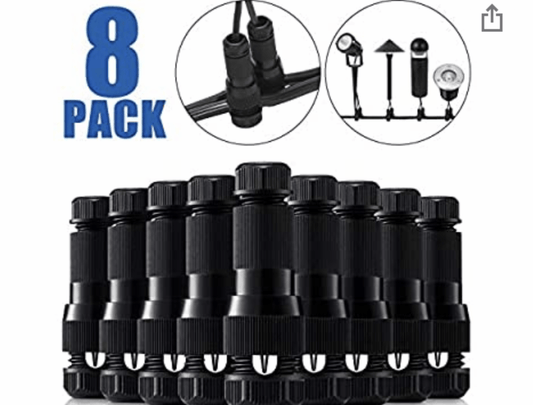 Low Voltage Fastlock Landscape Lights Cable Connector 12-14 Gauge Wire (8 Pack)