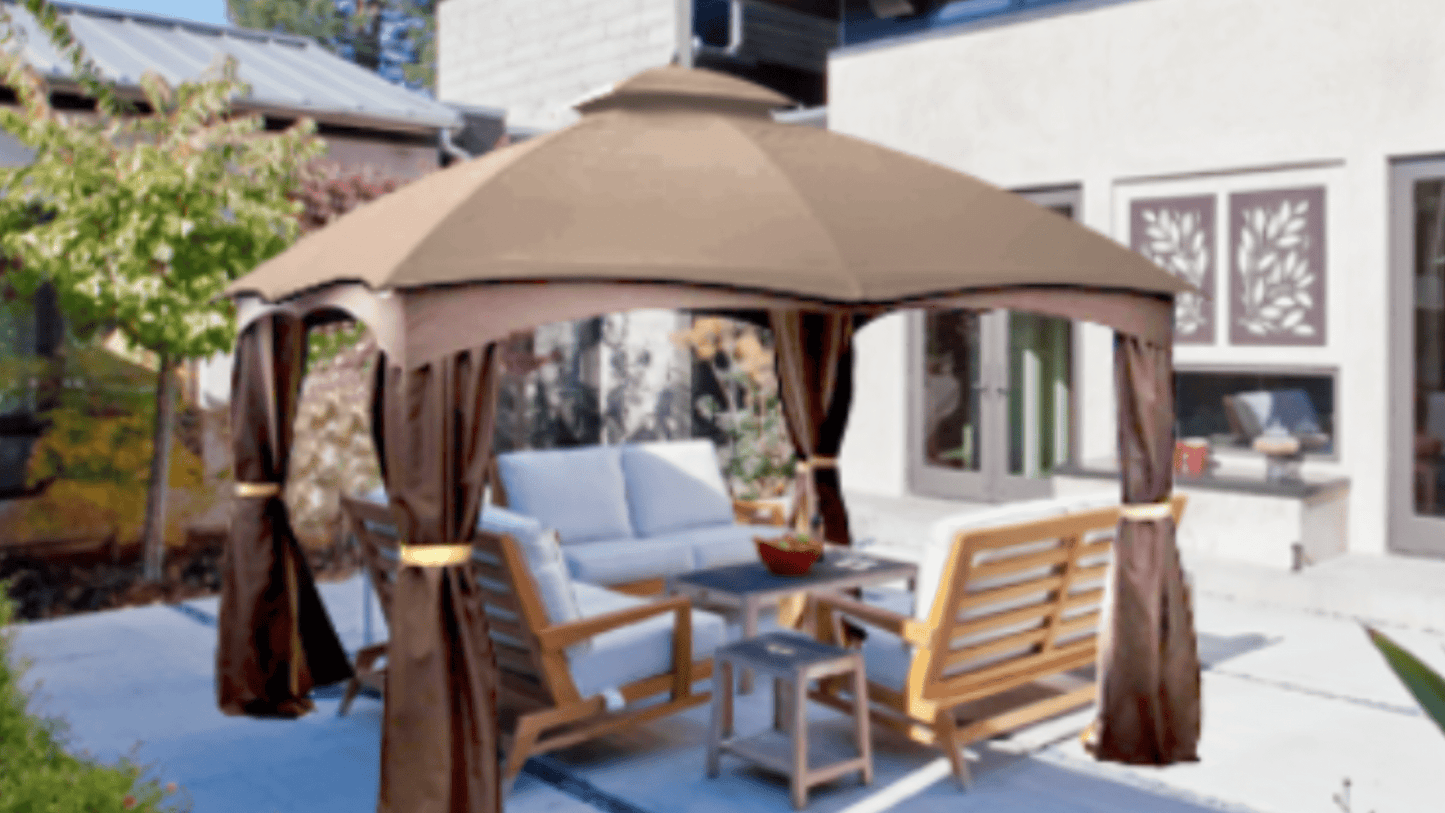 Lowes Allen Roth 10 x 12 Gazebo Canopy 510327 - GF 12S004B-1/GF-12S004bt