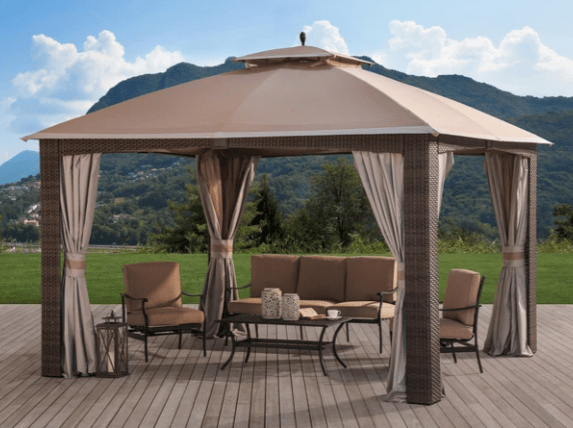 Replacement Mosquito Netting Set For Augusta Wicker Gazebo (10X12 Ft) L-GZ1190PST Sold At Big Lots