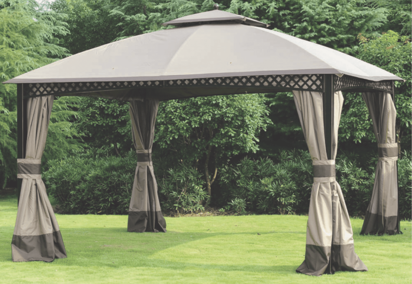 Replacement Privacy Curtain for Big Lits Dome Gazebo (10X12 Ft) L-GZ717PST-C Beige