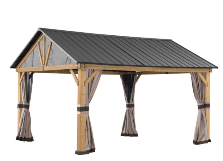 Replacement Universal Curtains and Mosquito Netting for 10 ft. ×12 ft. Wood-Framed Gazebos (W/Netting Tube)