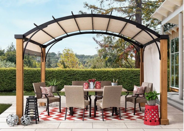 Sesame Replacement Canopy For Pergola With Wooden Poles (10X12 Ft) Sold At Homedepot