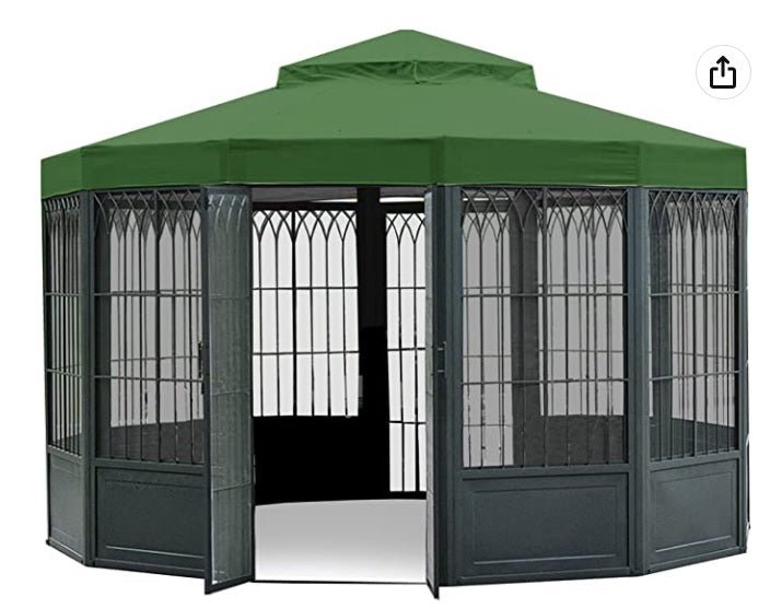 Vinyard L-GZ133PST-4 Gazebo Replacement Canopy Green - Rip Lock 350