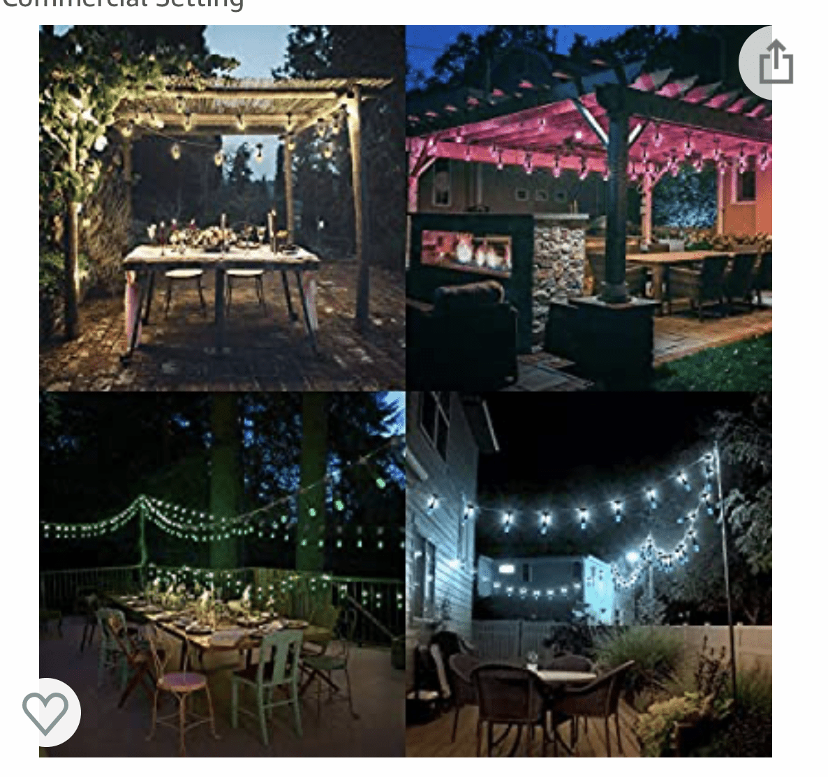 Waterproof LED 24ft Indoor Outdoor Commercial Grade Patio Lights Create Cafe Ambience in Your Home