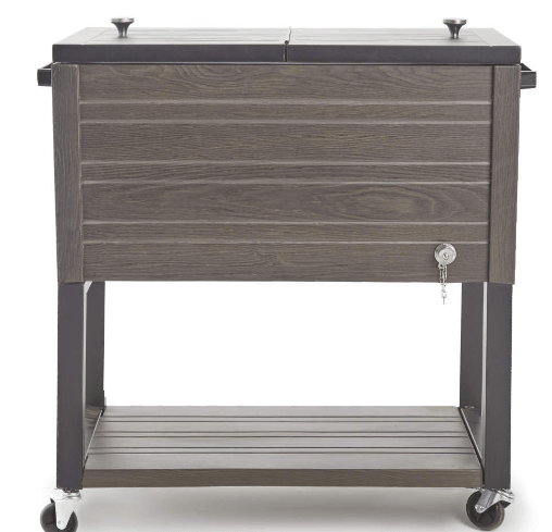 Wood Look 60-Quart Outdoor Rolling Cooler