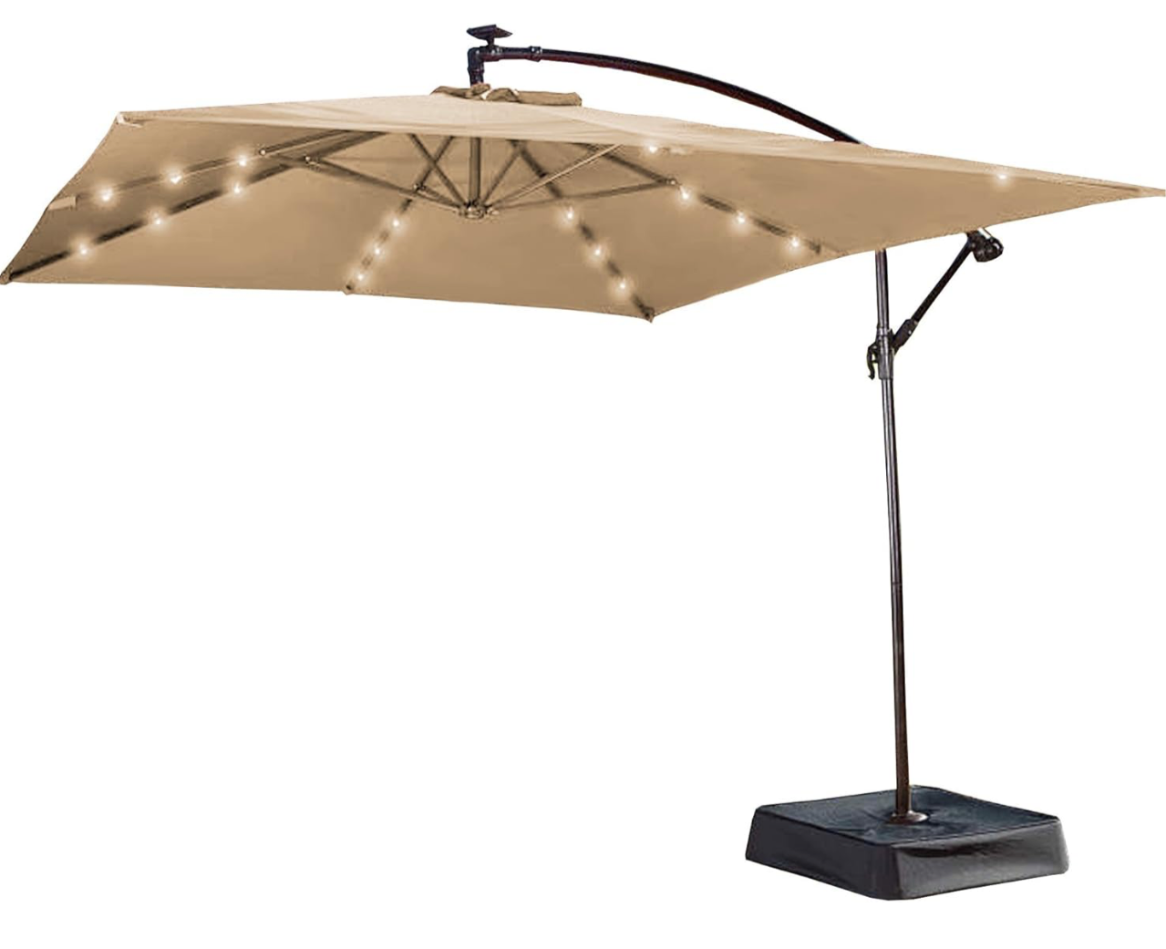 Replacement Canopy Big Lots Top Cover for the Solar 11' x 8' Offset Umbrella - Beige RipLock 350