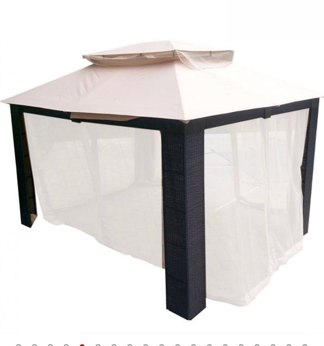 10x12 WICKER GAZEBO CANOPY SET 10X12 L-GZ816-C