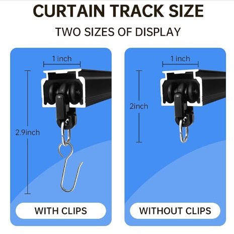 12 foot Gazebo Universal Curtain Track, Curtain Track Ceiling Mount, Room Divider Curtain Rod or Wall with Rolling Hooks, Ceiling Shower Curtain Tracks Perfect for Privacy in Open Rooms Black)