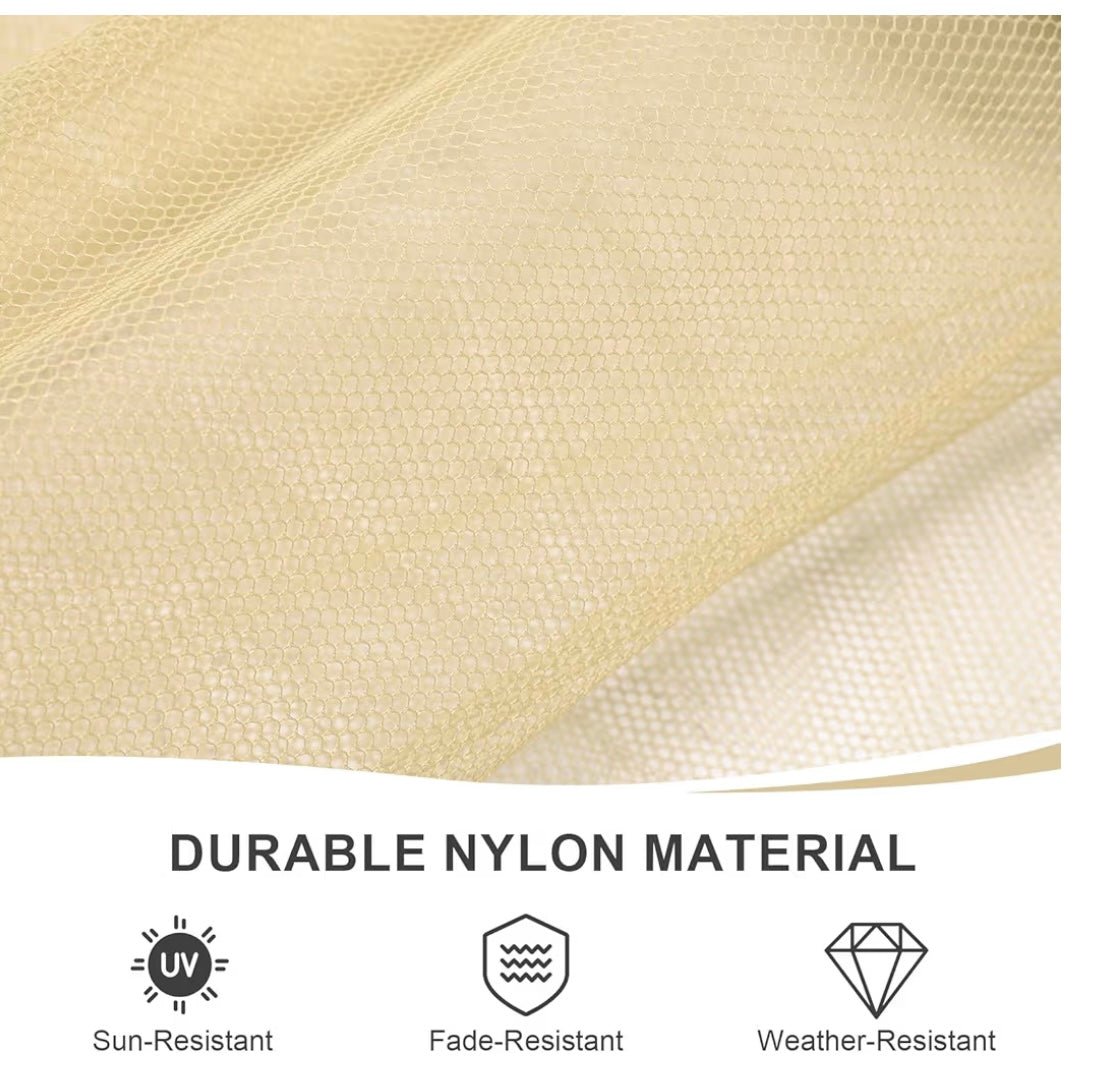 12' x 12' Gazebo Universal Mosquito Netting Screen Replacement, 4-Panel Screen Walls with Double Zippers for Outdoor Patio, Khaki (Mosquito Net Only)